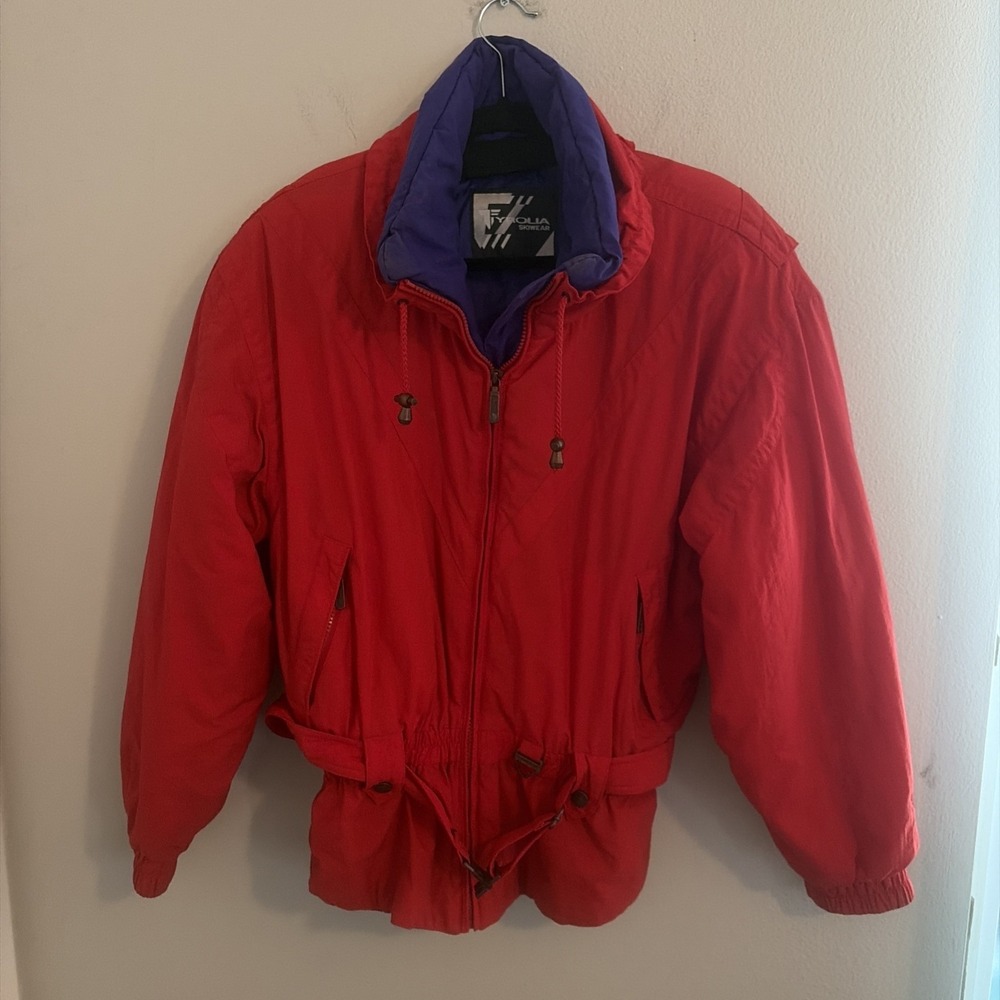 Vintage FYROLIA SKIWEAR Women's Red & Purple Ski Jacket Size 12